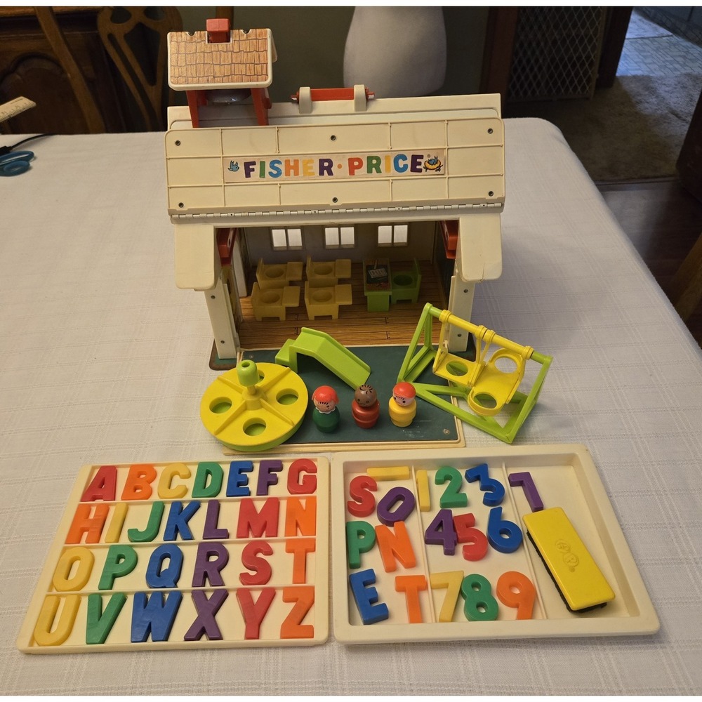 Vtg Fisher Price Little People 923 Family School House Nursery Play Wood *READ - Picture 2 of 12